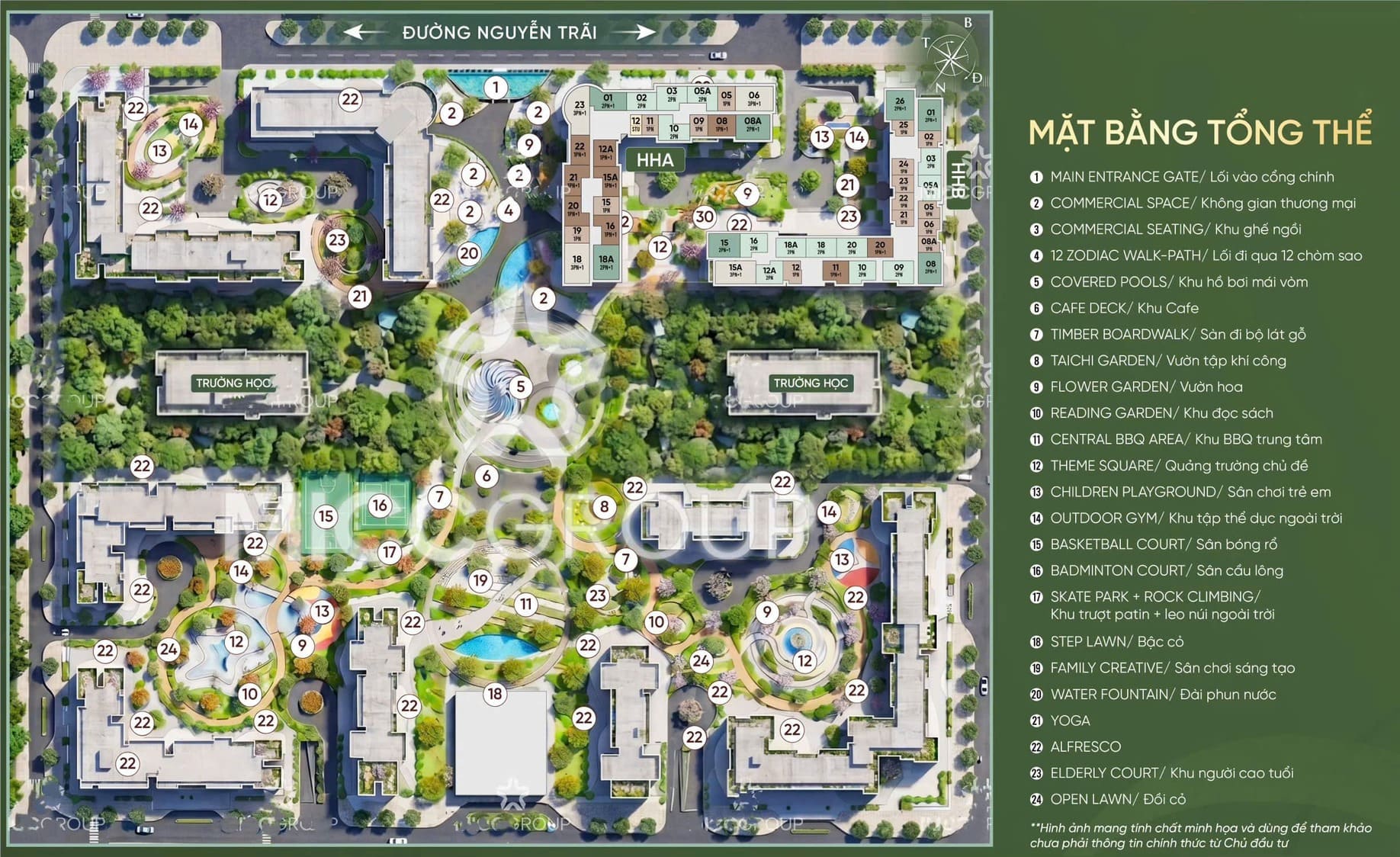 Mặt bằng tiện ích dự án Lumiere Hà Nội Seasons Garden Masterise Cao Xà Lá