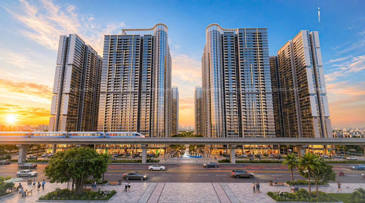 Phối cảnh Lumiere Hanoi Seasons Garden Masterise Cao xà Lá